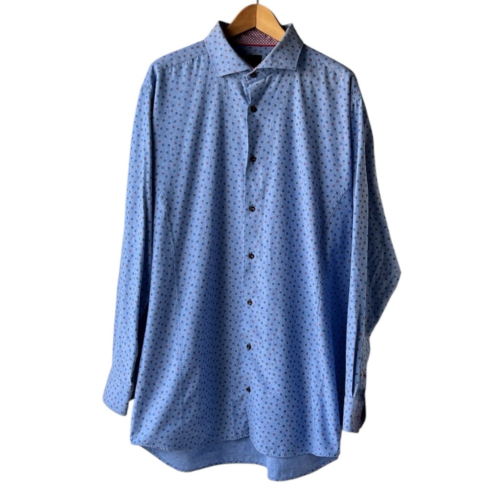 Daniel Hechter Blue and Red Geometric Shirt
